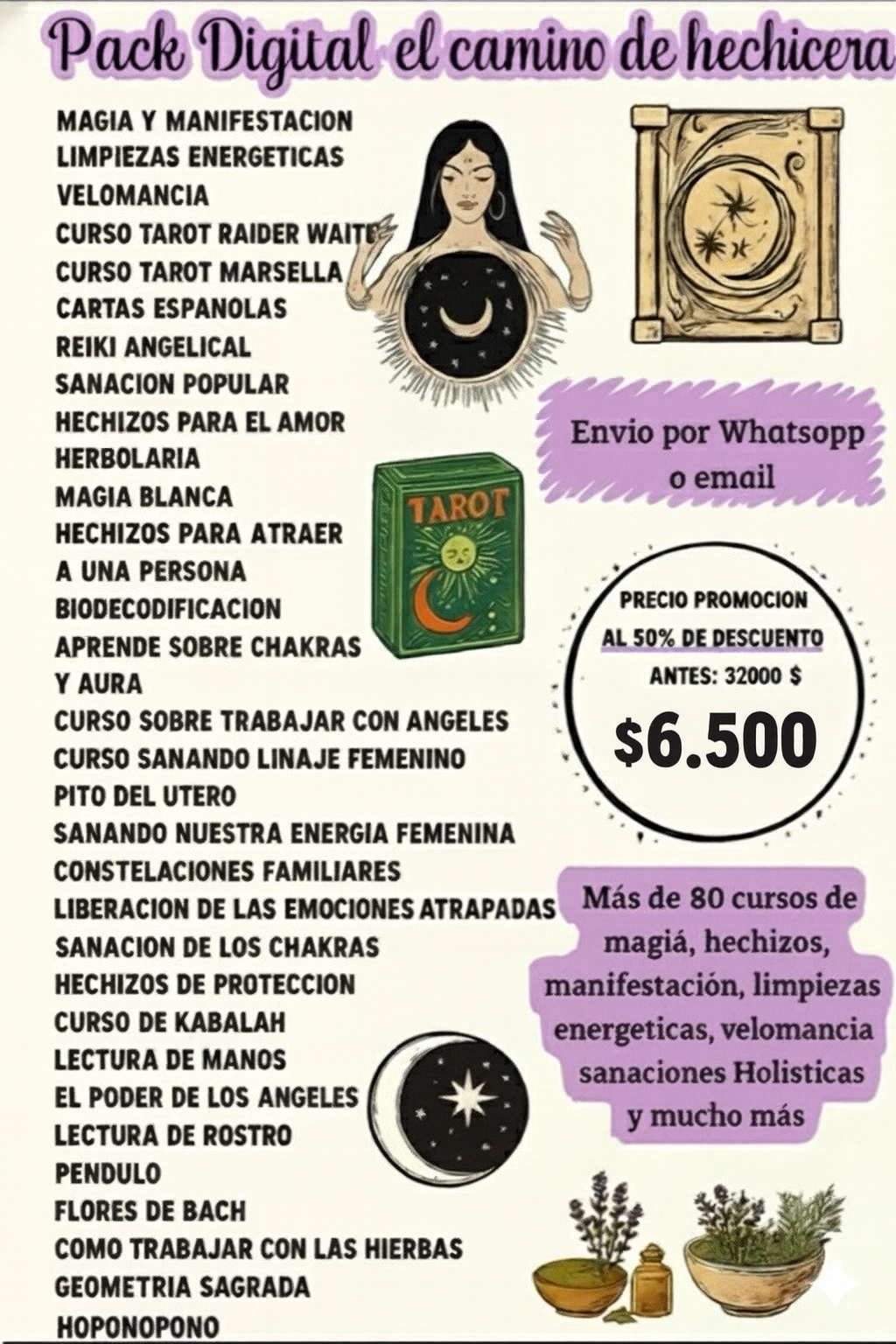Llévate todos estos packs en promo : Pack Cursos Holisticos + PACK Camino de la Hechicera,+ MASTER EN TAROT+ PACK Psicologia