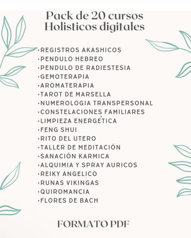 Pack de 20 Cursos Holisticos Digitales
