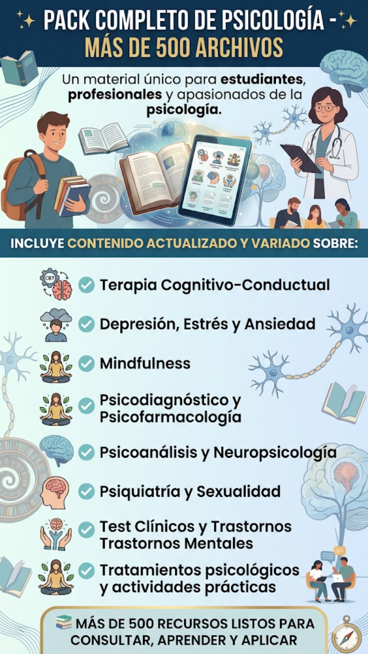 CURSO COMPLETO DE PSICOLOGIA MAS DE 500 ARCHIVOS