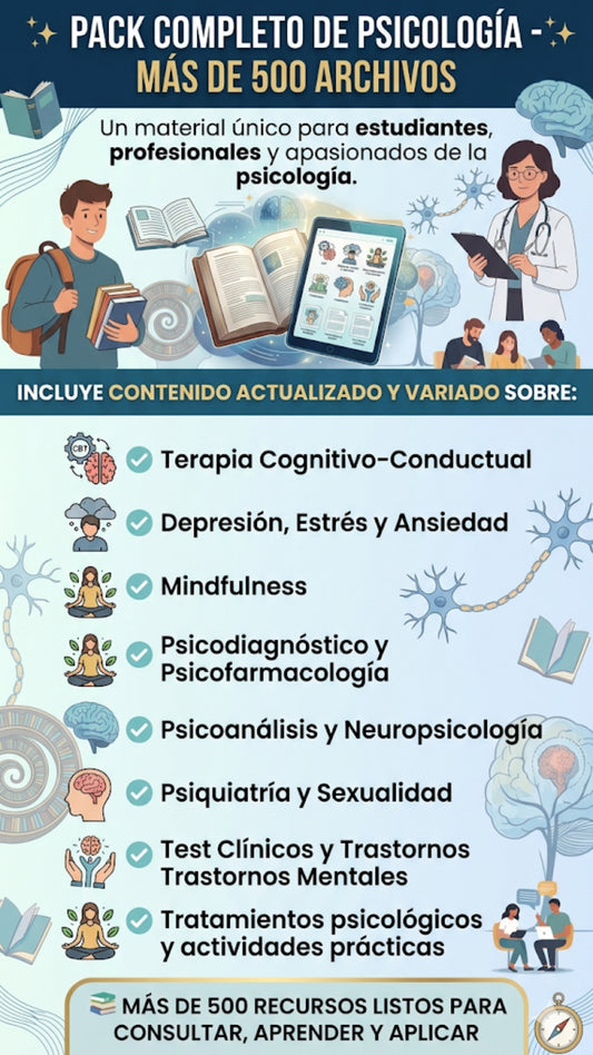 CURSO COMPLETO DE PSICOLOGIA MAS DE 500 ARCHIVOS