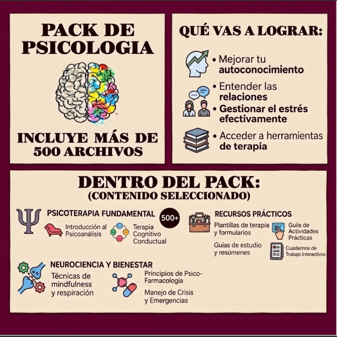 CURSO COMPLETO DE PSICOLOGIA MAS DE 500 ARCHIVOS