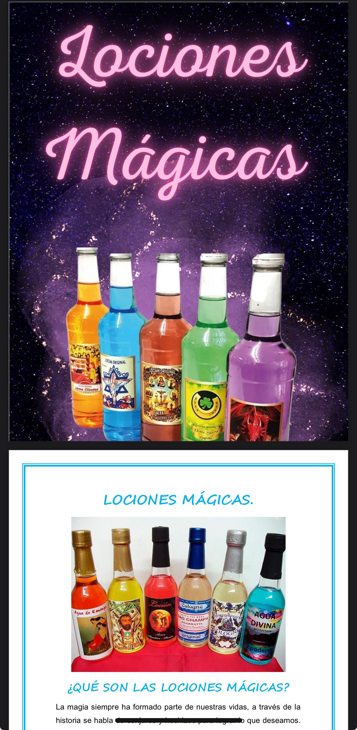 Lociones mágicas