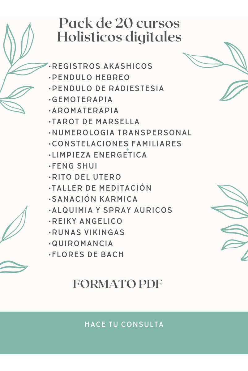 Llévate todos estos packs en promo : Pack Cursos Holisticos + PACK Camino de la Hechicera,+ MASTER EN  TAROT+ PACK Psicologia